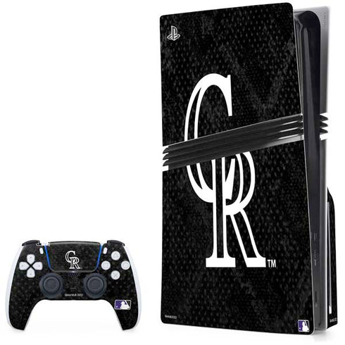 MLB Colorado Rockies Dark Wash PS5 Pro Disk Bundle  Skin